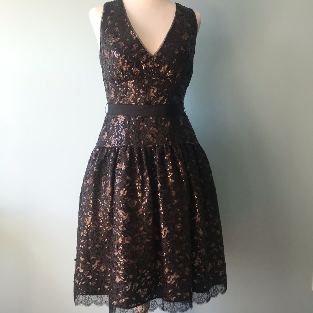 BCBG BCBGMAXAZRIA Black Sequins Dress